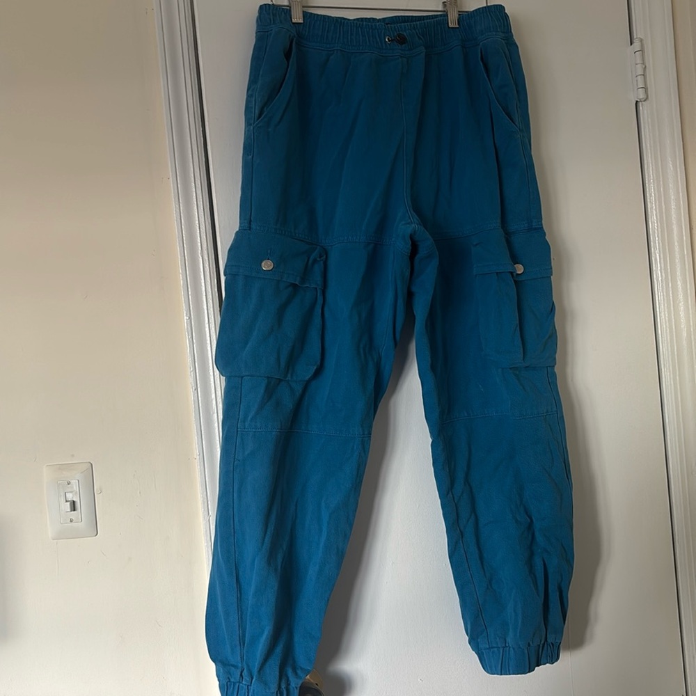 Blue Cargo Parachute pants Womens XL